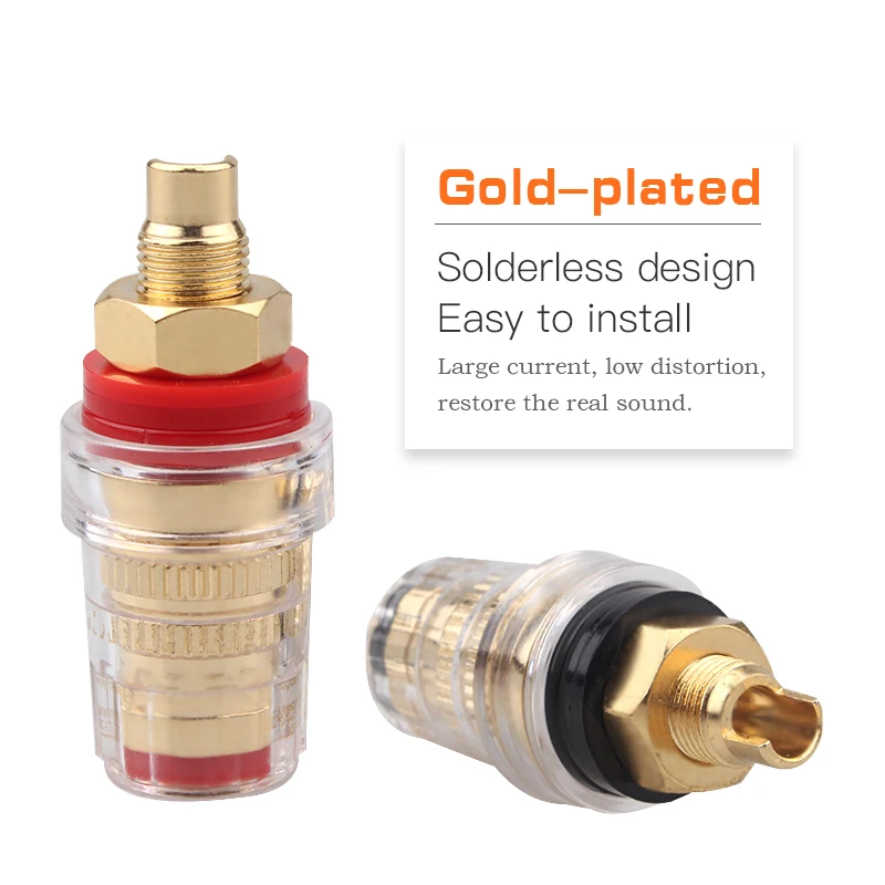 Hi-End 4 шт. прозрачный Банановый штекер интерфейс без сварки короткий столбик HiFi