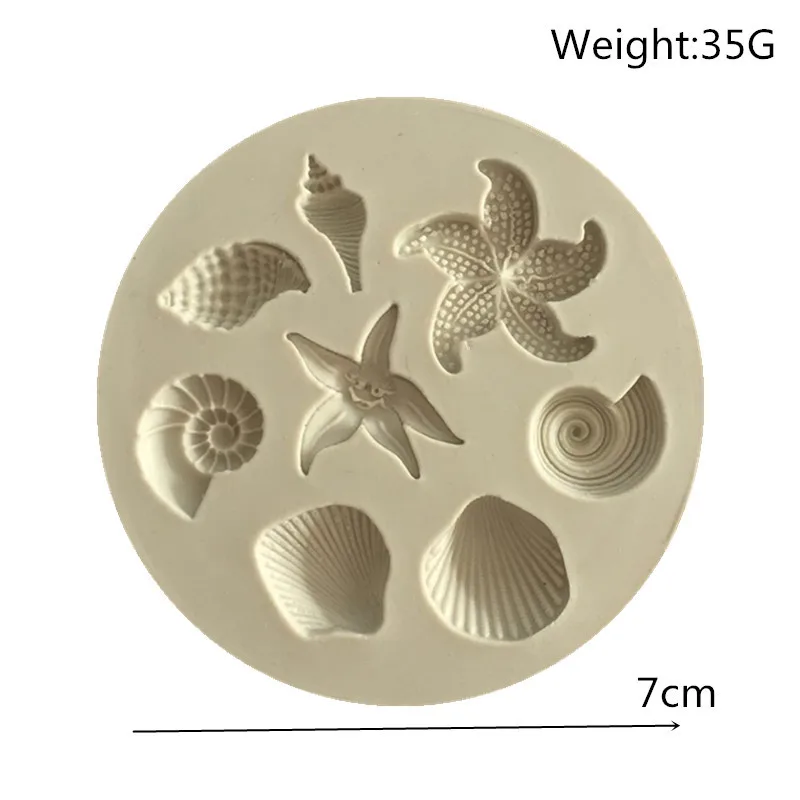Mould Cake Icing Mold Decorating Sea Shell Fondant Silicone Sugar craft Starfish mold | Дом и сад