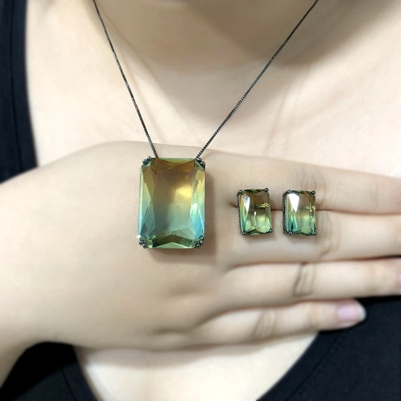 Роскошный набор геометрических украшений разноцветное большое ожерелье с