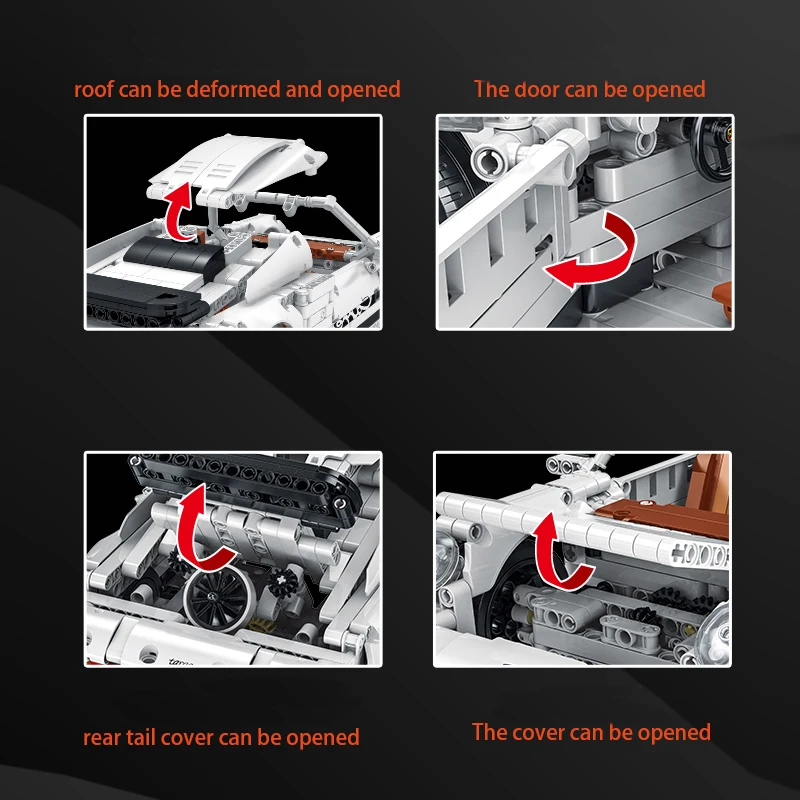 

High Tech Famous Retro 1970 911 Sports Car Vehicle Building Blocks Brick Assembling Model MOC Toy Gifts For Children
