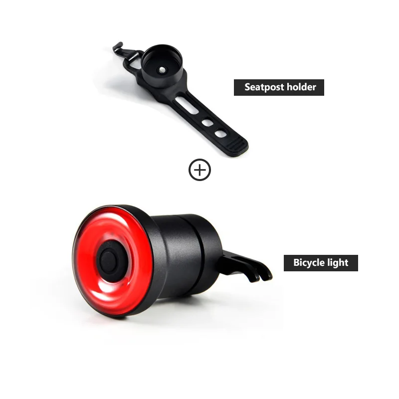 Light With Holder A XLITE100 светодиодный светильник-вспышка для велосипеда, автоматический запуск/остановка тормоза, зондирование IPx6, водонепроницаемый USB, умный тормозной задний светильник - Цвет: Light With Holder A