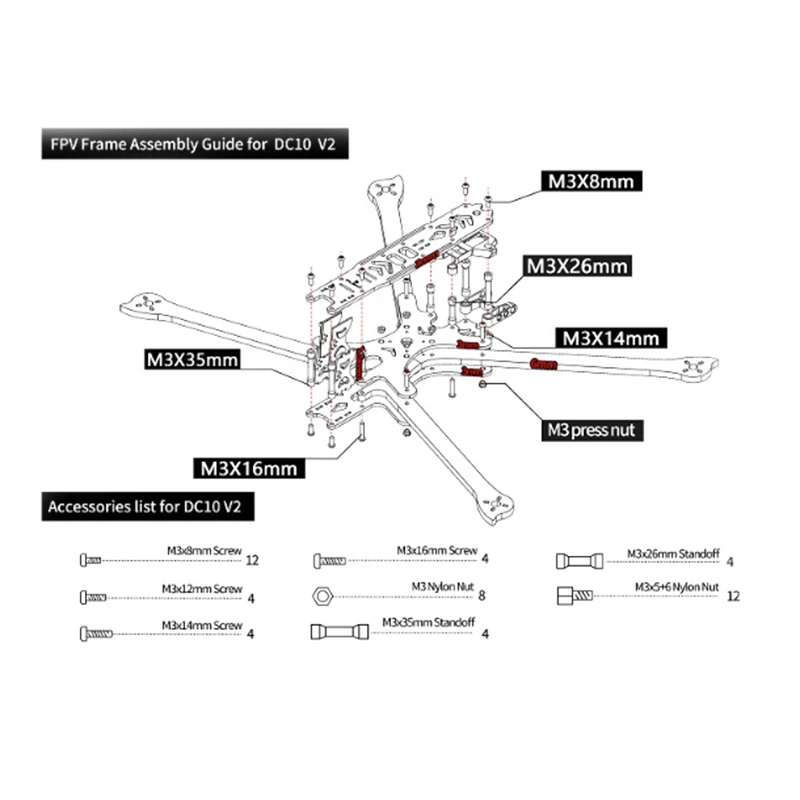 

1PCS iFlight DC10 V2 473mm 10Inch Rack Chassis Frame Framerack Bed Framework Bay Long Range 418x262mm for FPV RC Drone Toys Part