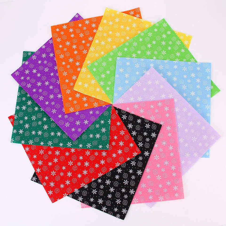 

Фетровая ткань с принтом Рождественский снежный узор нетканый лоскутное шитье кукол ремесла для фестиваля домашний декор 10 цветов/набор