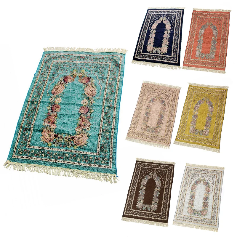 

Carpet Home 70 X 110 Cm Soft Rectangle Prayer Blanket Decoration Rug Floor With Tassel Worship Mats Living Room Thick Muslim