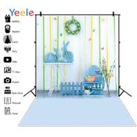 yeele happy easter wall painting rabbit blue floor chicken background backdrop photophone photo studio for decor customized size