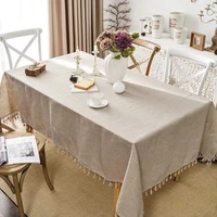 modern cotton and linen tablecloth soft retro table cover for table tassel rectangle cloth obrus tafelkleed mantel de mesa