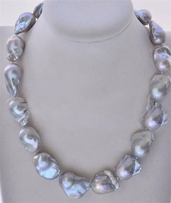 

Роскошное блестящее ожерелье с натуральным серым жемчугом 18-28 мм, ожерелье Keshi Reborn в стиле барокко для женщин, модные ювелирные украшения дл...