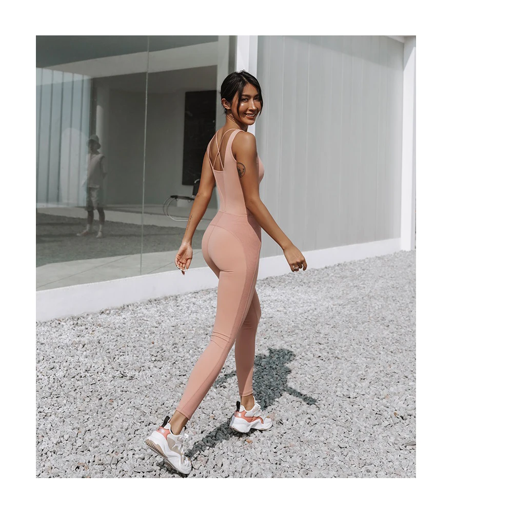 Весенне-летний сексуальный сетчатый красный комбинезон для йоги Быстросохнущий