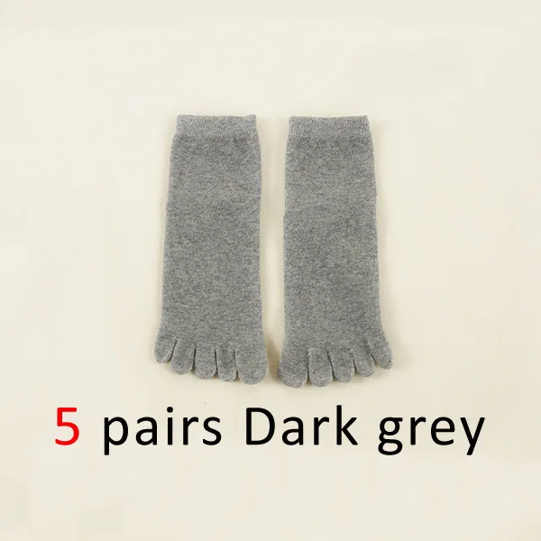Dark grey VERIDICAL/5 пар/лот; носки с пальцами; хорошее качество; хлопковые носки с пятью пальцами для женщин и девочек; calcetines harajuku; короткие носки; skarpety; однотонные - Цвет: Dark grey
