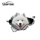 Время скачка 13 см x 8,7 см самоед Наклейка 3D ПЭТ графическая виниловая наклейка на окно автомобиля ноутбука бампер автомобильные наклейки с животными наклейка s