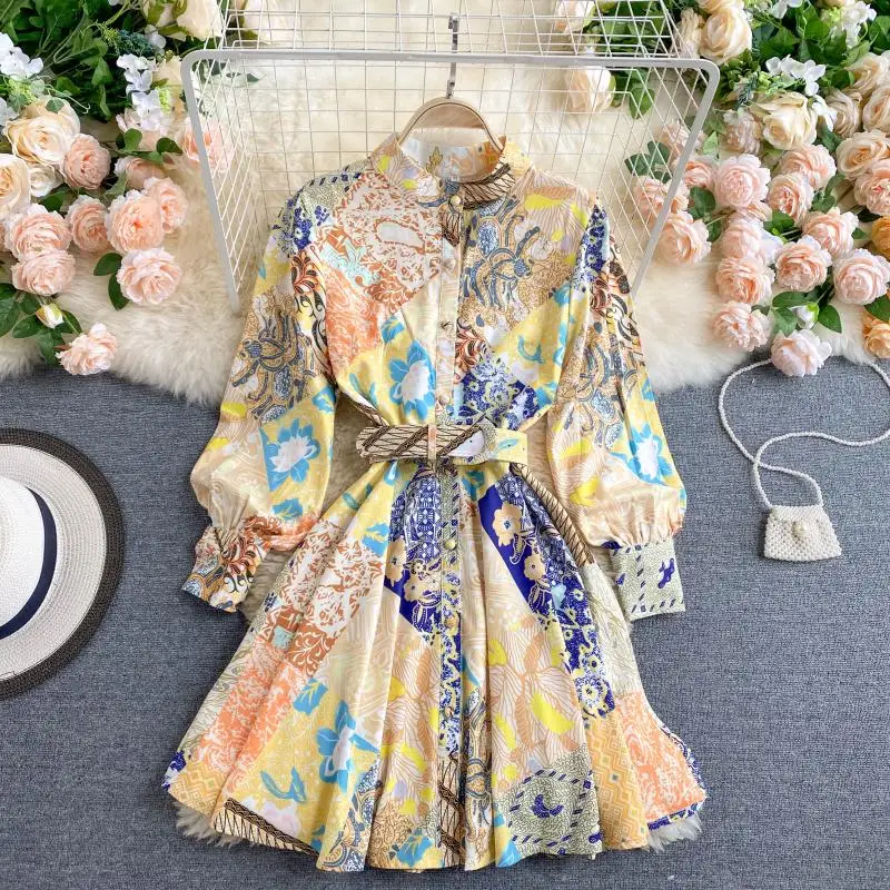 Винтажное элегантное женское платье с принтом облегающие платья длинным рукавом