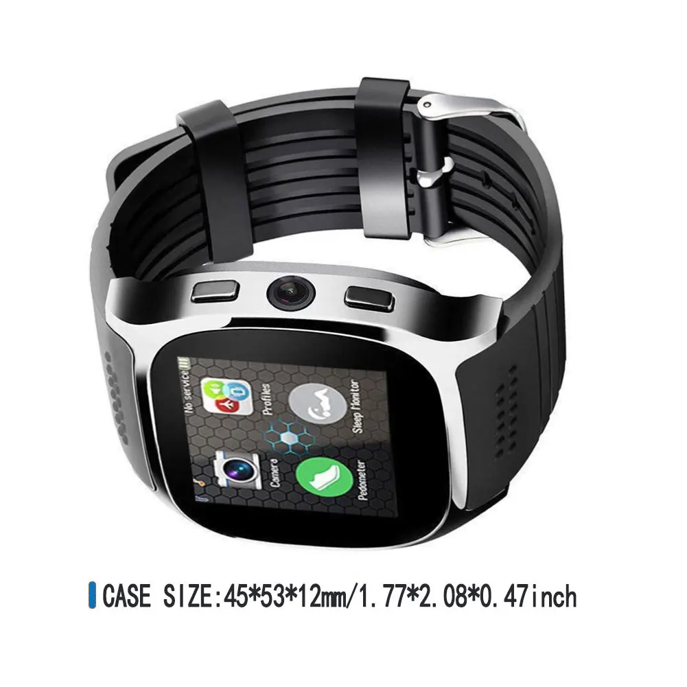 

T8 Bluetooth Smart Watch Man Touch Screen With Camera Support SIM Card Call Sport Positioning Tracker Smartwatch For Kids Elder
