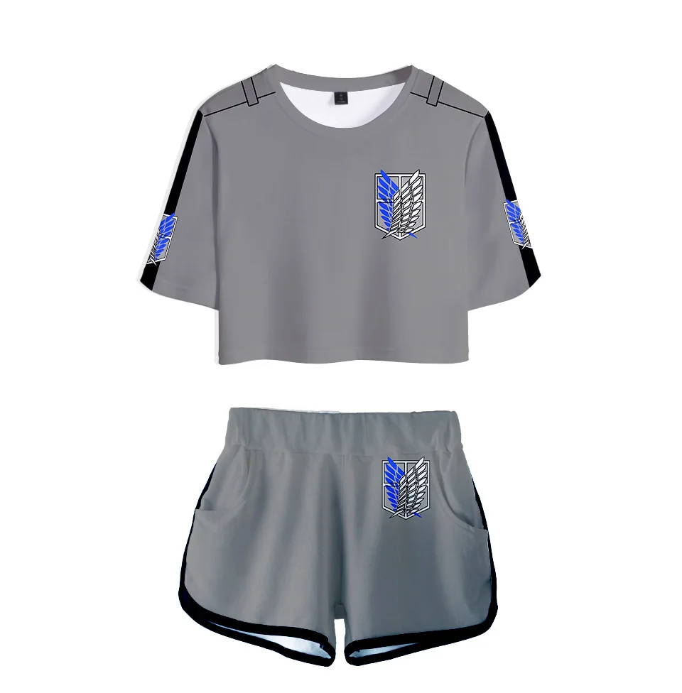 Новинка 2021 стильный костюм для косплея аниме атака на Титанов футболка женская