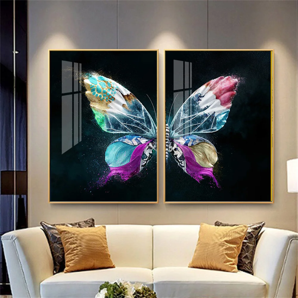 

Modern Colourful Butterfly Poster and Print Insect Art Print Luxury Living Room Decor Nordic Wall Art Canvas Painting Decoration