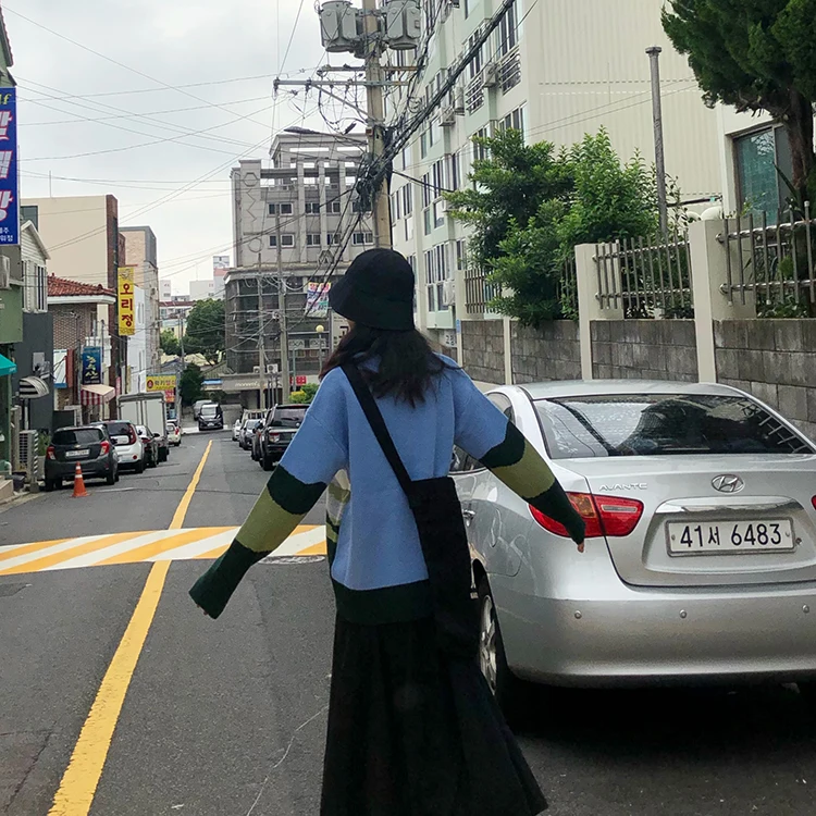 Осенние женские свитера 2020 harajuku Корейская одежда Мода ретро Снежная гора