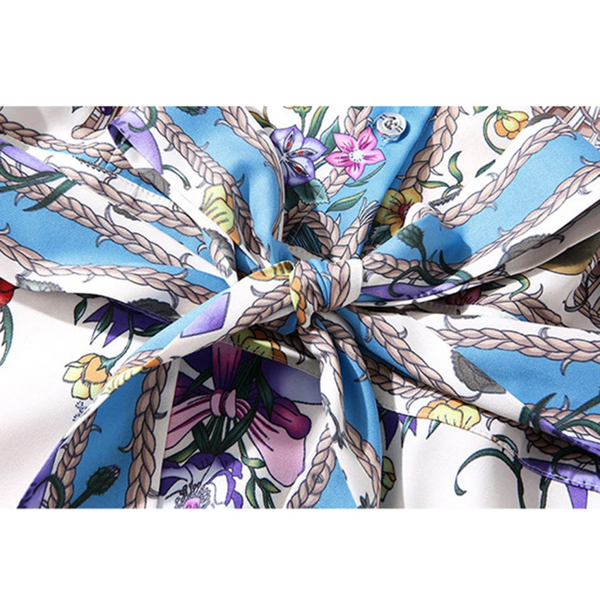 

European Fashion Runway Dress Spring Long Sleeve Floral Print Elegant Dress Women A-Line Party Dresses Vestidos Robe Femme