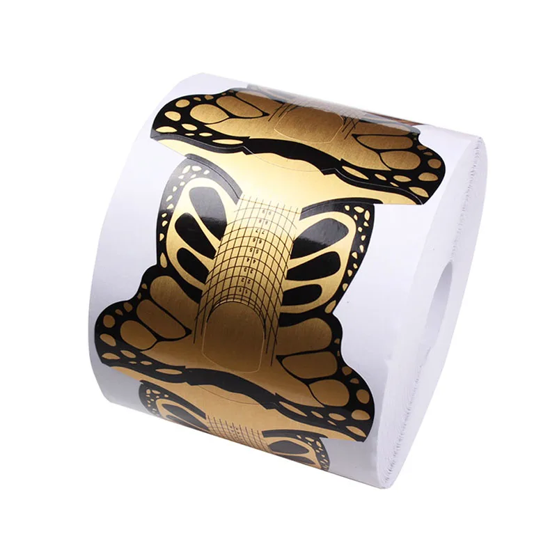Finger Angel 100/500 шт. форма для ногтей золотистого цвета в форме бабочки наконечники