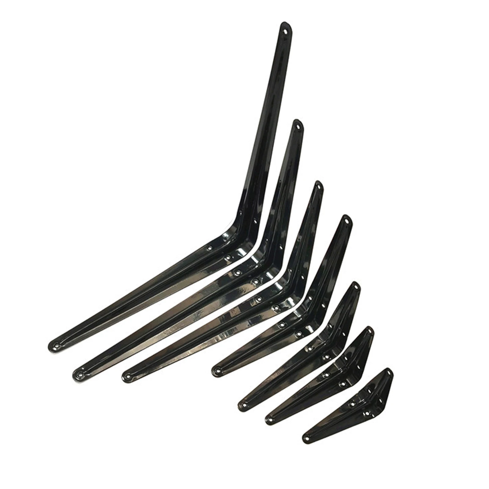 

10pcs L-Shaped Right Angle Metal Bracket Heavy Duty Black Metal Floating Shelf Bracket For Home Improvement Connector BO