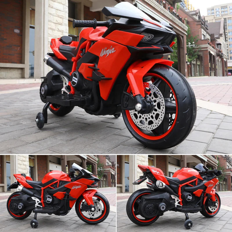 Детский Электрический автомобиль крутые фары на колесах двойной привод для