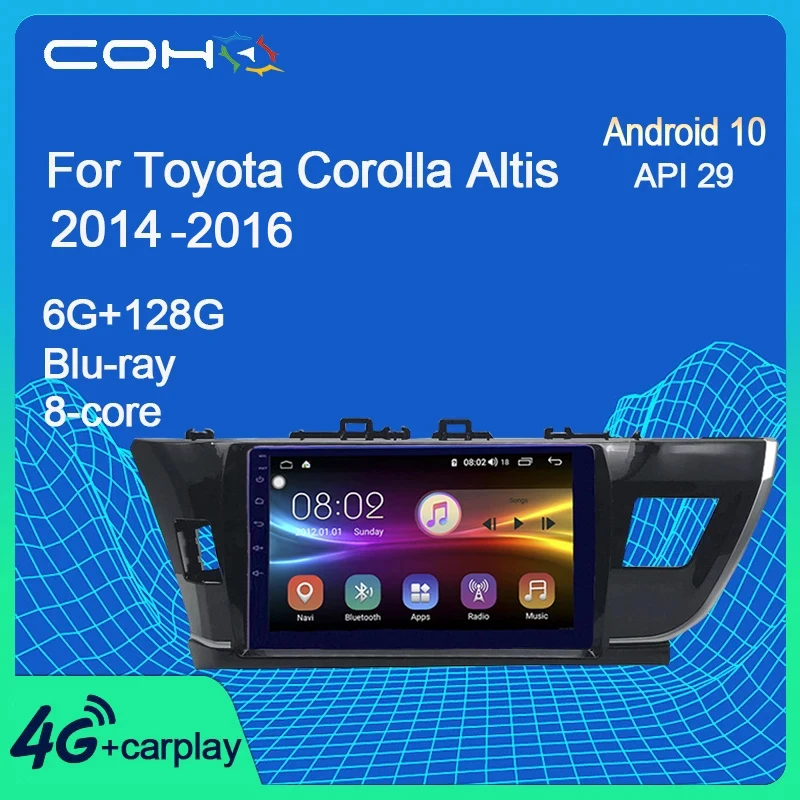 COHO для Toyota Corolla Altis 2014 2016 Автомобильная стерео навигация Радио мультимедийный
