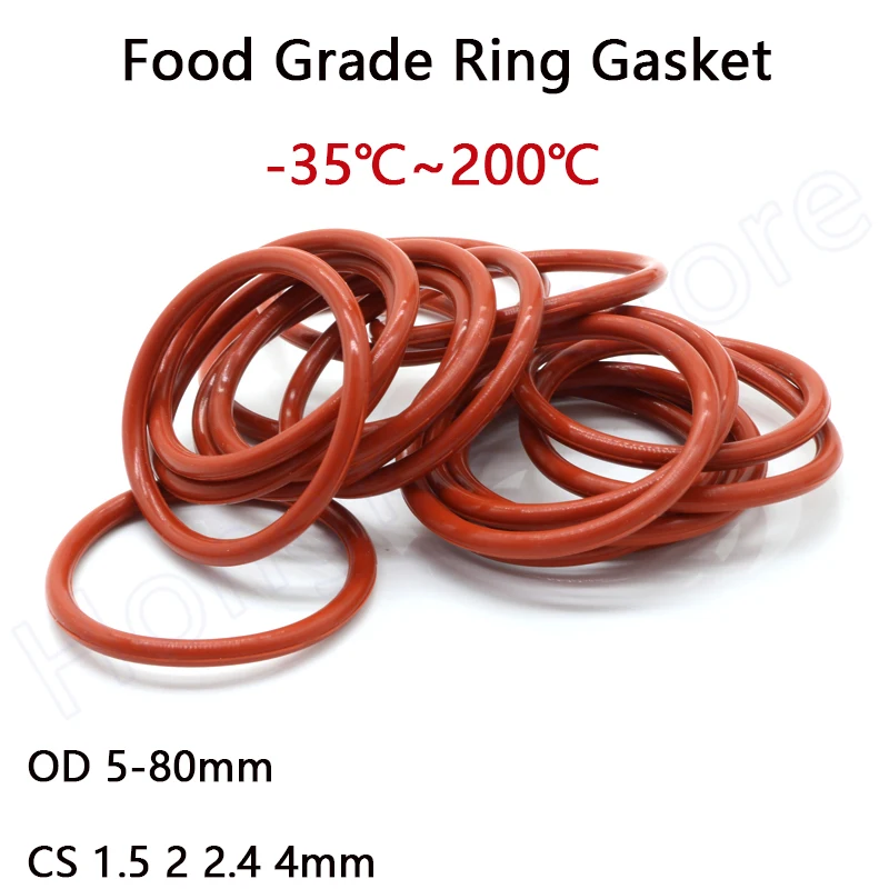CS 1 5/2/2.4/4 мм красный Силиконовое уплотнительное кольцо Диаметр 5 80 Еда Класс шайба