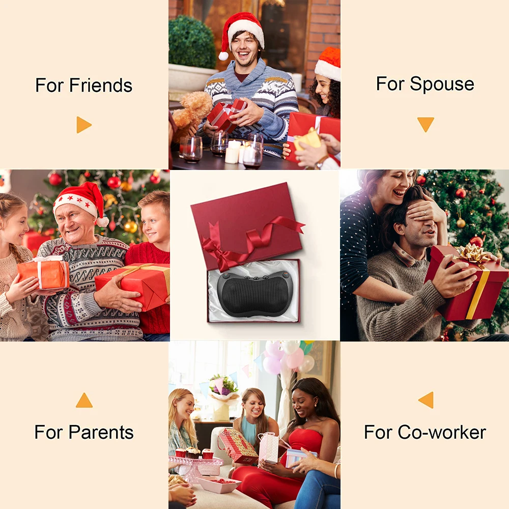 

Neck Massage Pillow Massager For Neck Electric Shoulder Back Vibration Heating Kneading Infrared Therapy Shiatsu Neck Massager