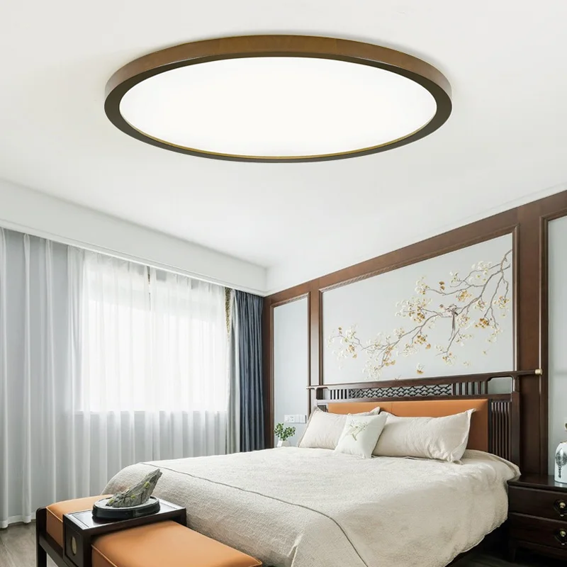 Lámpara de techo LED ultrafina de 2,3 cm, Panel empotrado de montaje en superficie, luz con Control remoto para vestíbulo y dormitorio