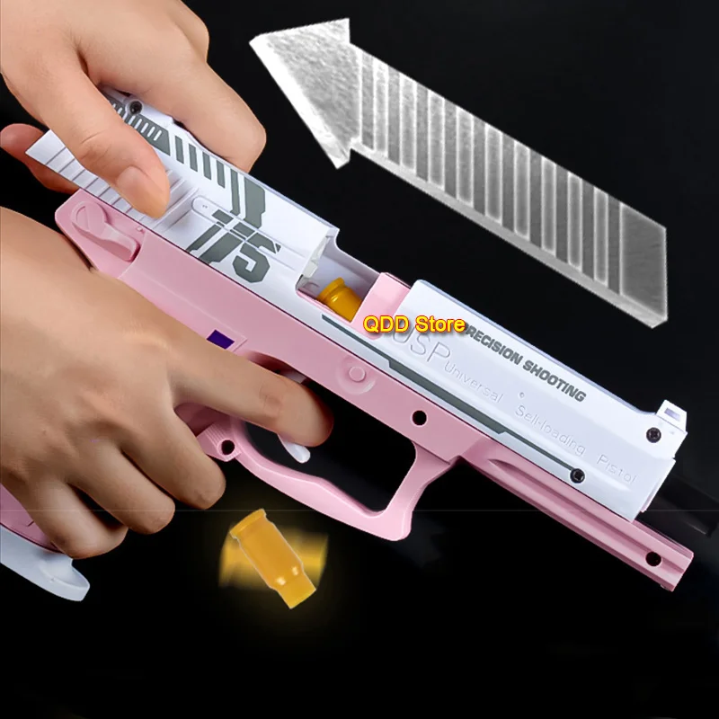 

Plastic Glock Model Gun Toys for Boys Shooting Children Soft Bullet Gun Manually Launch Shell-throwing EVA Foam Pistol Kids Gift