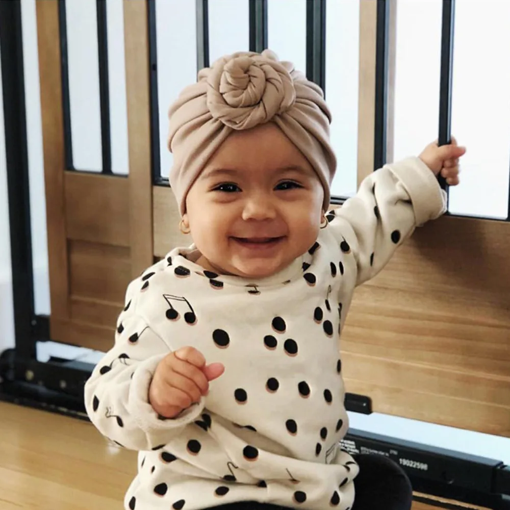 2020 New Solid Cotton Spiral Baby Hat 0-5T Newborn Infant Beanies Soft Toddler Baby Boys Girls Caps Children Hair Accessories