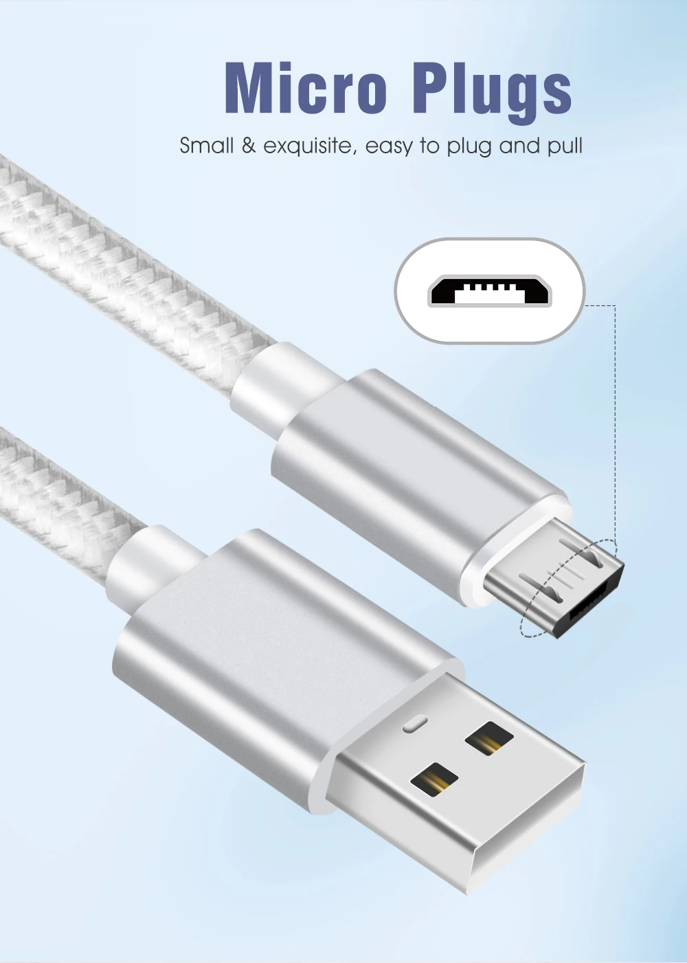 2A нейлоновый Micro USB кабель для быстрой зарядки USB кабель для передачи данных для samsung Vivo LG lenovo Tablet Android мобильный телефон usb зарядный шнур