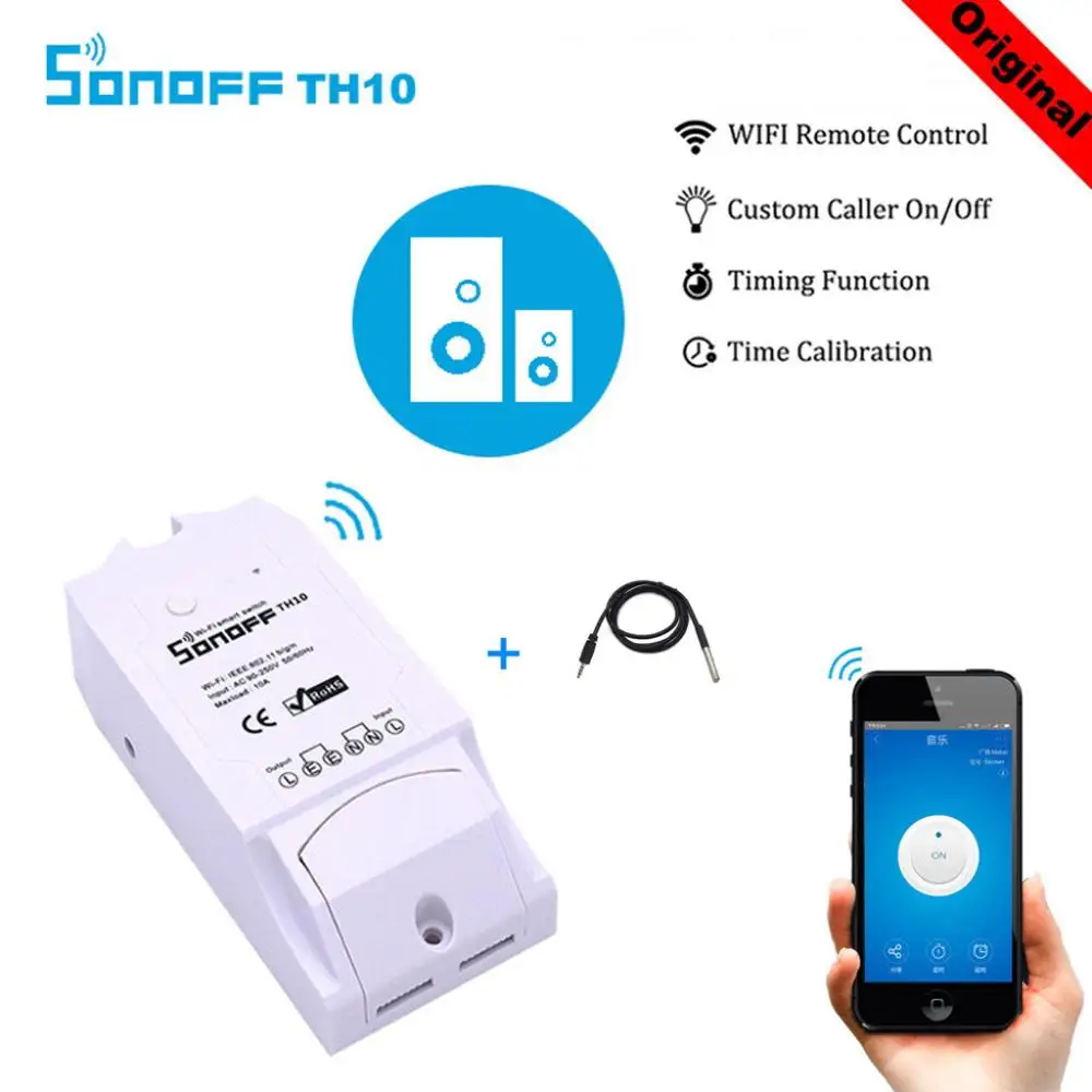 Смарт переключатель Sonoff TH16/TH10 с Wi Fi мониторинг температуры и влажности смарт