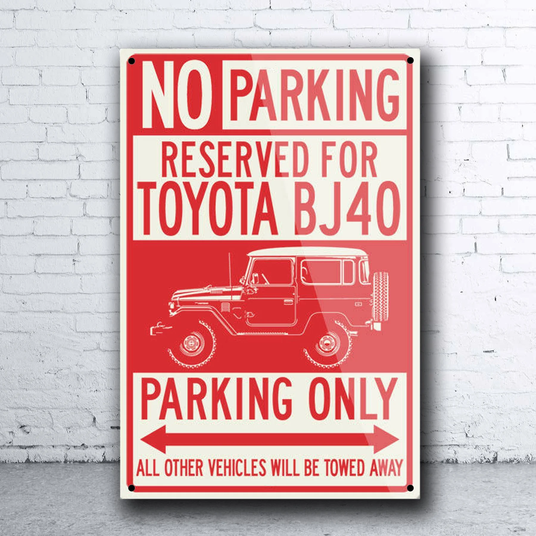 Toyota Bj40 Land Cruiser 4x4 Reserved Parking Only Metal Tin Sign Retro Tin Plate Sign Wall Art Decor Poster - bapi268