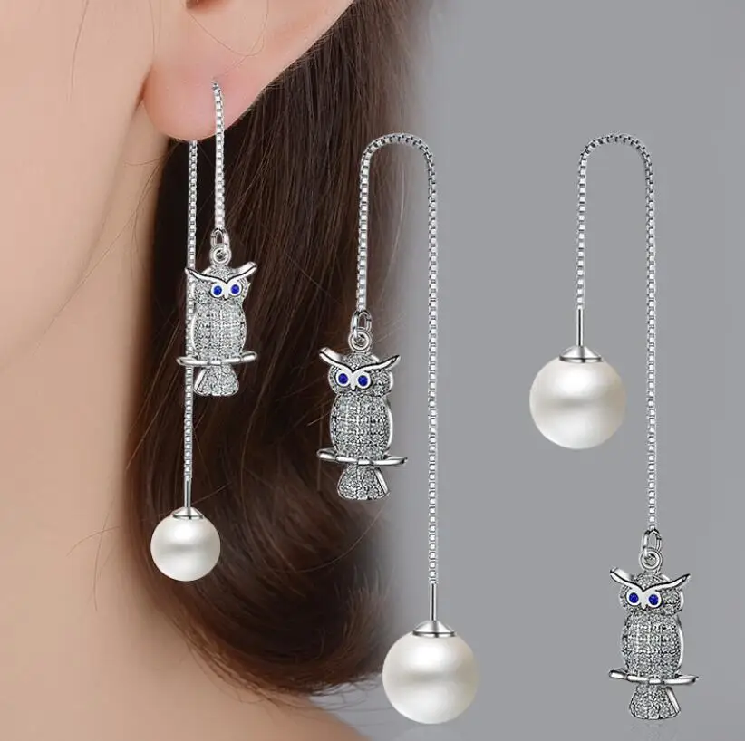 

Женские серьги-подвески SMTCAT, из серебра 925 пробы с фианитами