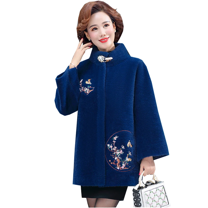 

2021 осенне-зимняя женская куртка с длинными рукавами, норковая бархатная куртка, модная новая верхняя одежда среднего возраста, плотное тепл...