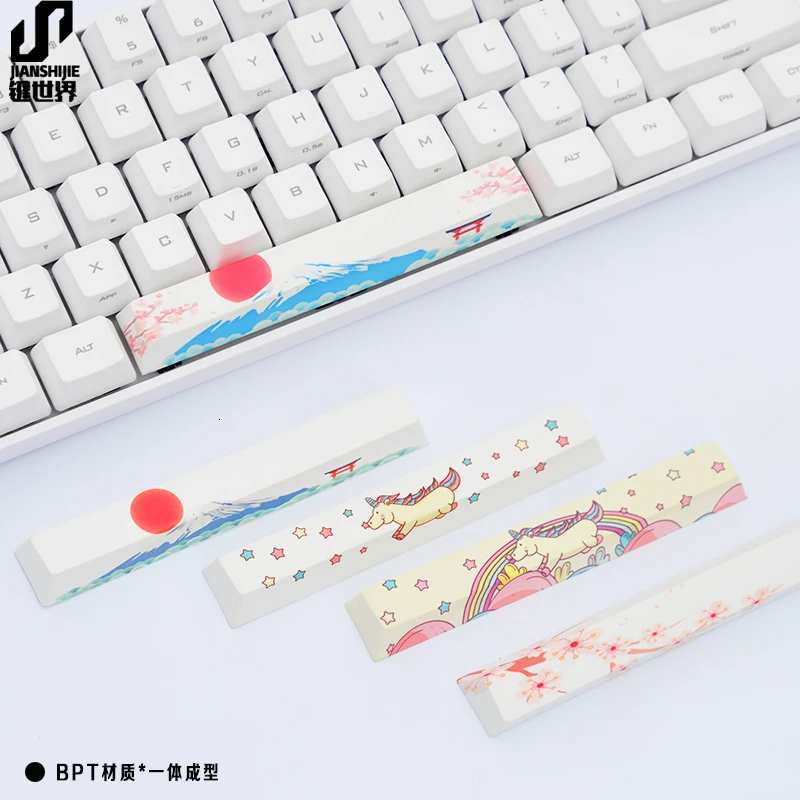 Механическая клавиатура Spacebar PBT 6.25U 6.25X пятисторонний краситель сублимационный космический ключ Sakura Sunset Horse Space keycap