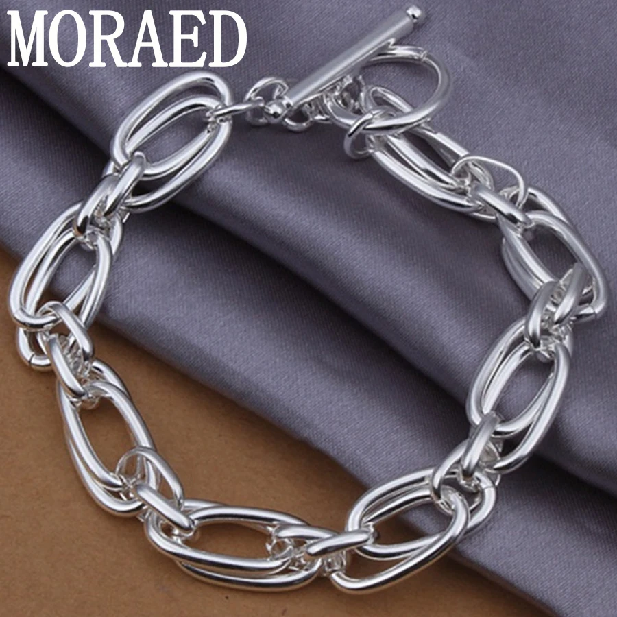 

Браслет-цепочка женский из серебра 925 пробы с геометрическим рисунком