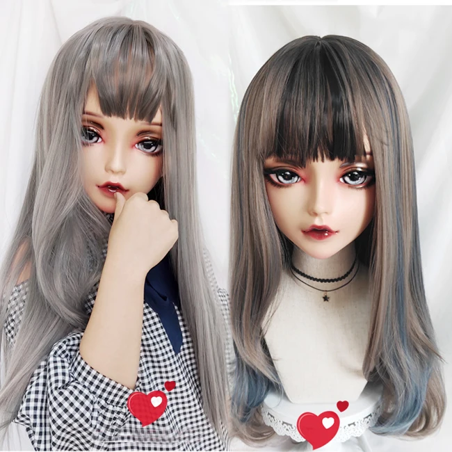 (Chan 01) Женская милая девочка каучуковая полуголовая Kigurumi BJD маска для косплея