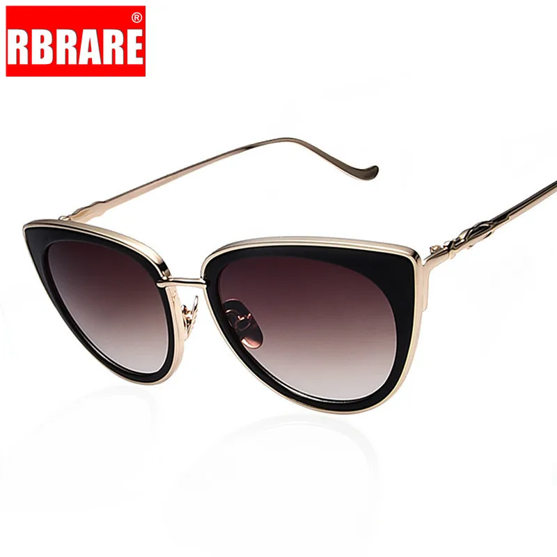 

RBRARE Metal Frame Cat Eye Women Sunglasses Female Sunglasses Famous Brand Designer Alloy Legs Glasses oculos de sol feminino