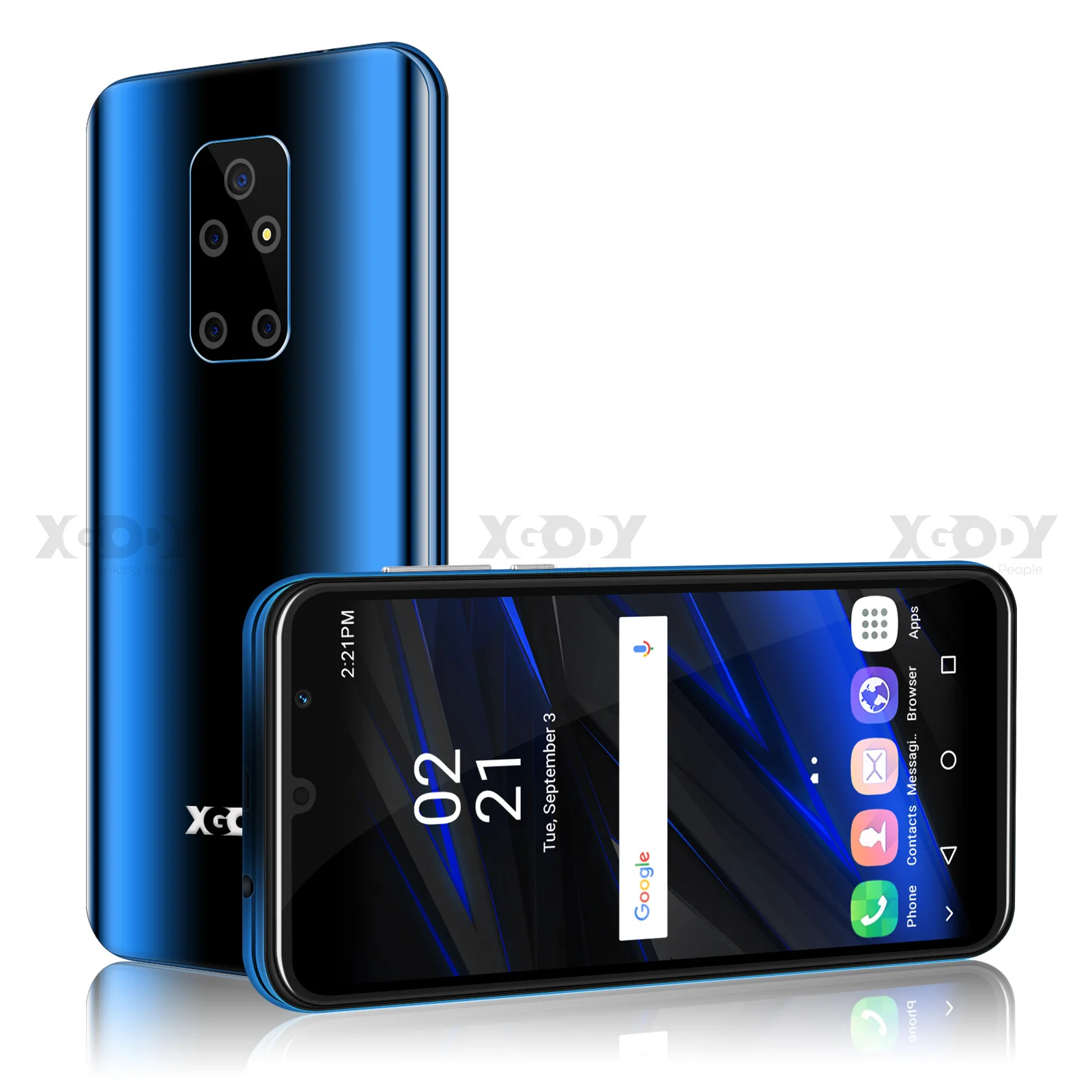 xgody new smartphone android 8 1 2gb 16gb 5 5 full screen dual sim mobile phone quad core 5mp wifi gps 2500mah 3g cell phones free global shipping