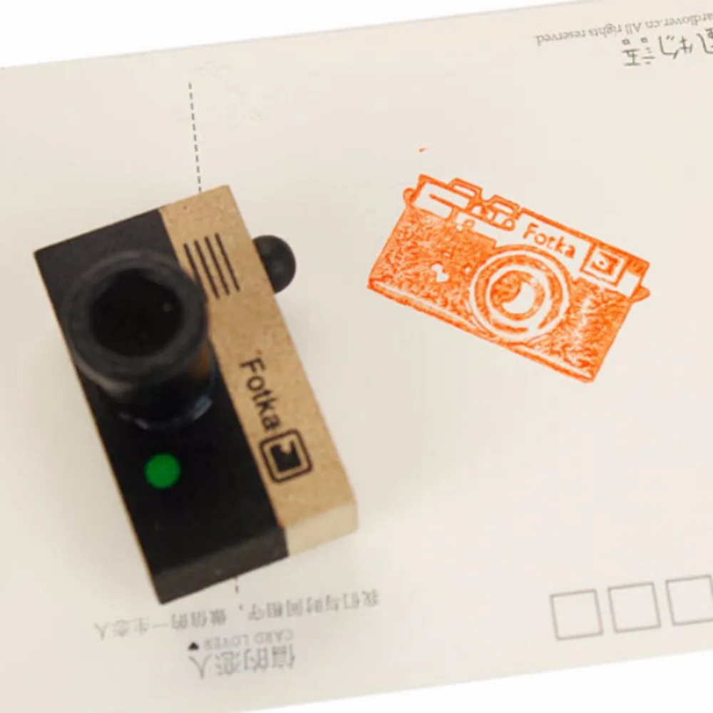 

Wood Photo Camera Stamp happy easter DIY 2 Models Korea Wooden retro Camera Creative Mini Seal Cute Decoration Crude