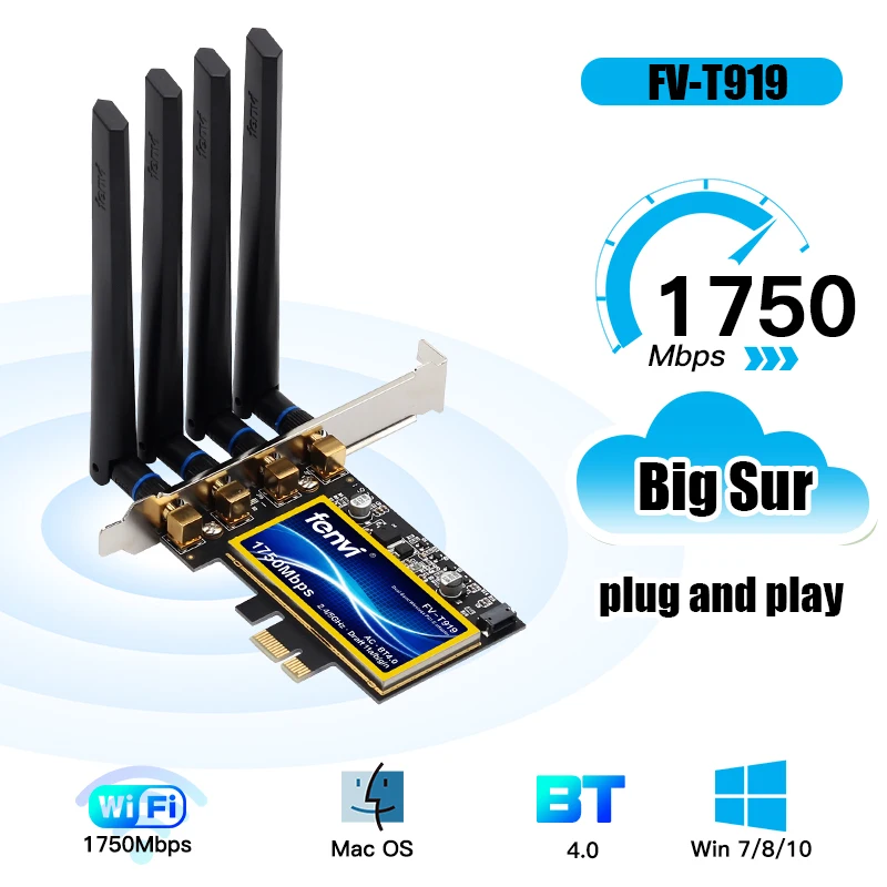 

1750 Мбит/с, двухдиапазонный Wi-Fi 2,4G/5G 802.11AC bcm94360 Bluetooth-совместимый 4.0 беспроводной PCI-E Wi-Fi адаптер Mac/Hackintosh/Windows
