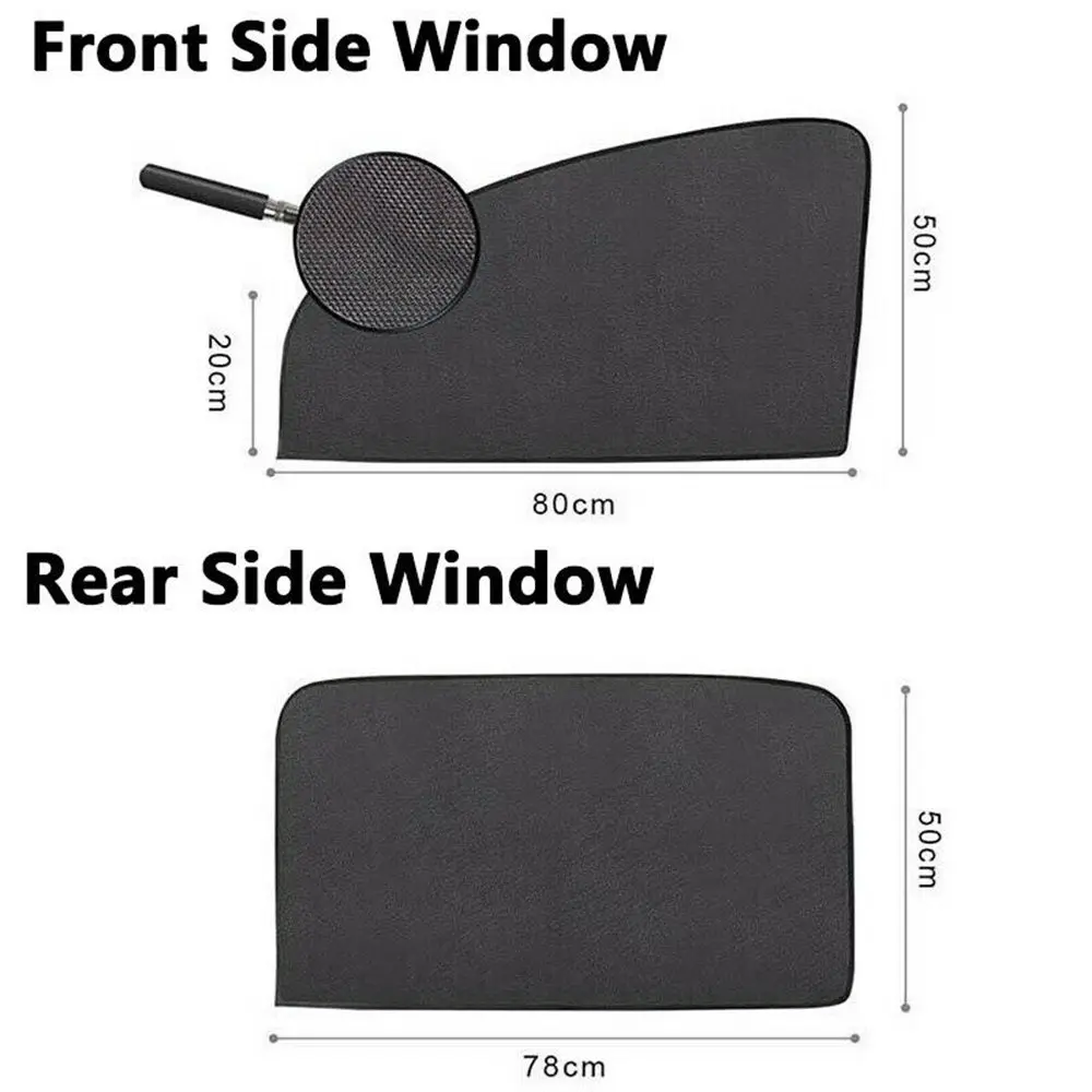 

4Pcs Magnetic Sunshade Front Rear Side Window Protector Black Car Curtain Sun Shade Auto Accessories