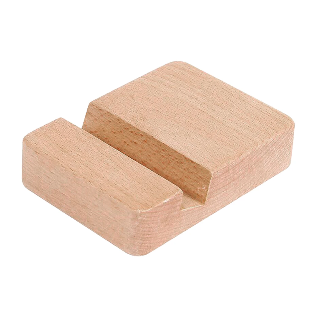 

Desktop Wooden Phone Stand, Handmade Cell Phone Holder, Smartphone Tablet Rack Dock - Beige