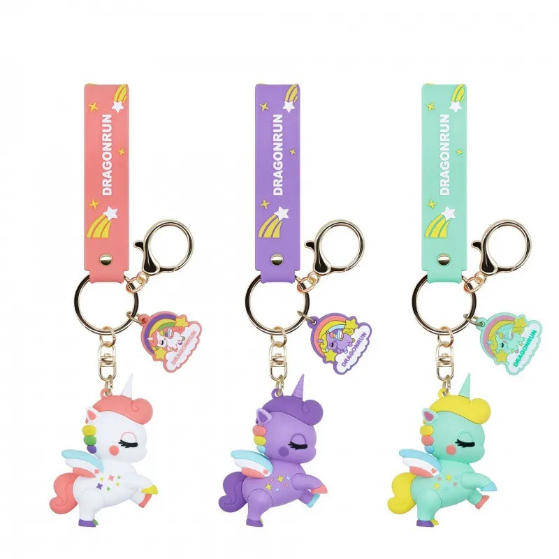 

My Little Pony Keychain Rainbow Unicorn Twilight Sparkle Model Doll Key Pendant Backpack Decorations Birthday Gift for Children