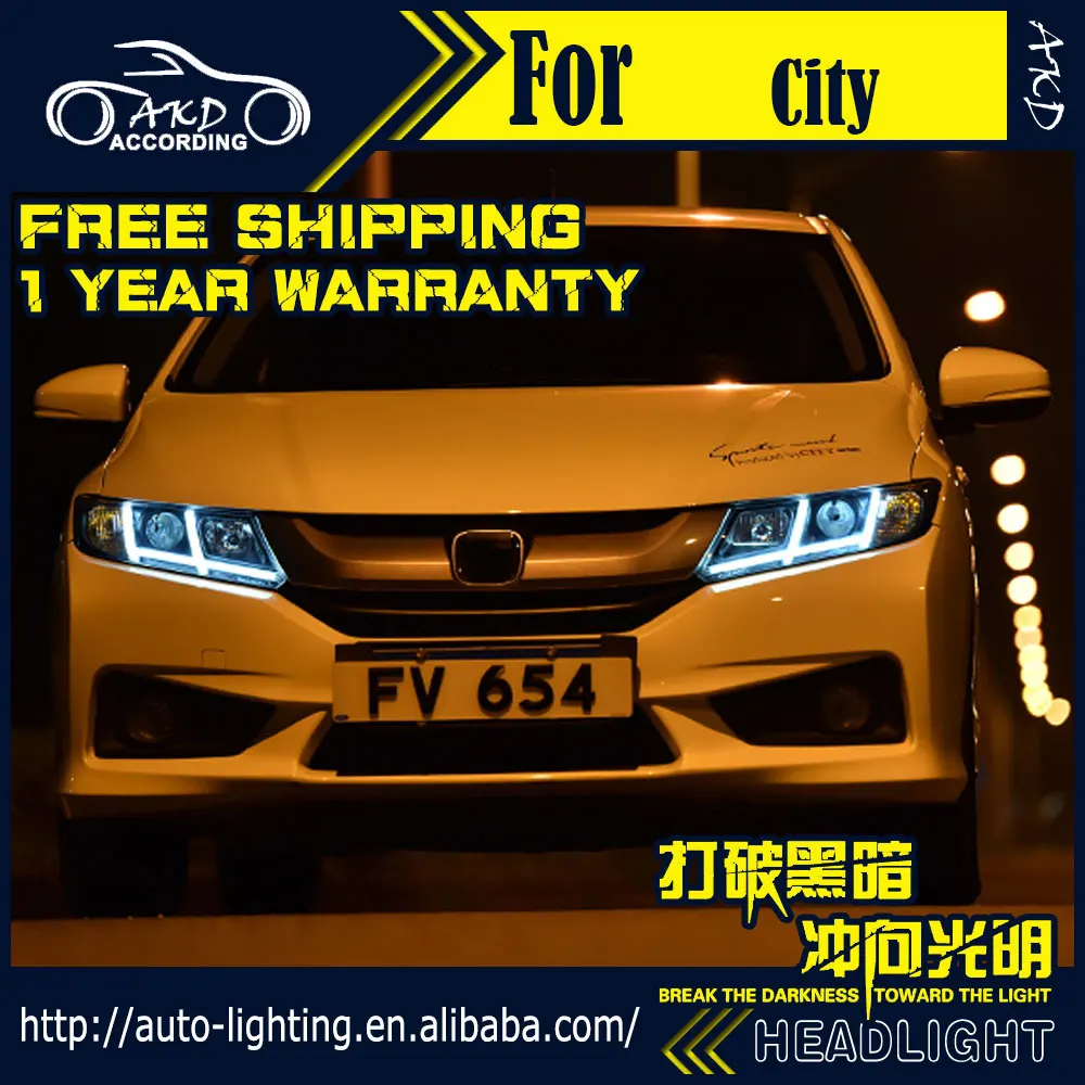 АКД стайлинга автомобилей Фара для Honda City фары Новинка 2014 года город светодиодный