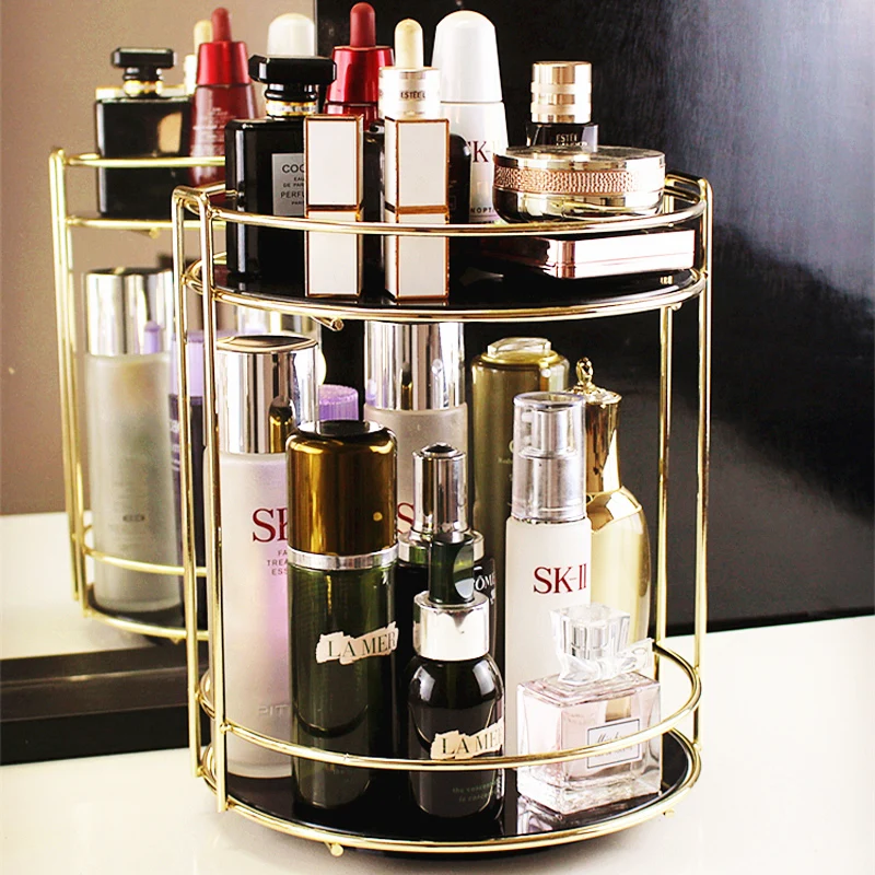 Nordic Desktop Makeup Organizer Cosmetics Jewelry Storage Rack Perfume Lipstick Make Up Organizer Box Dessert Cake Display Stand