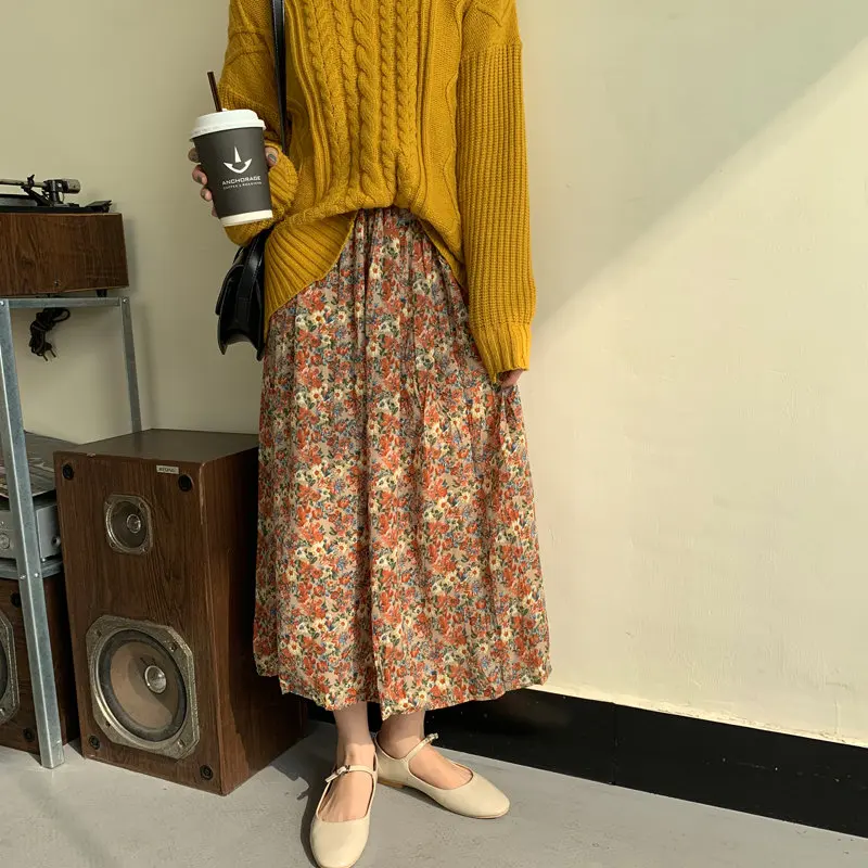 Шифоновые элегантные свободные юбки Alien Kitty с эластичной талией новый стиль 2020