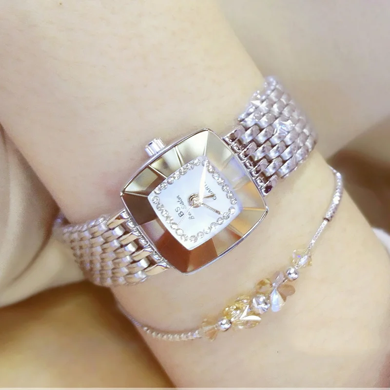 Silver Style Watch Women Steel Belt Square Diamond Luxury Brand Ladies Dress Wrist Watches Female Clock relogio feminino | Наручные часы