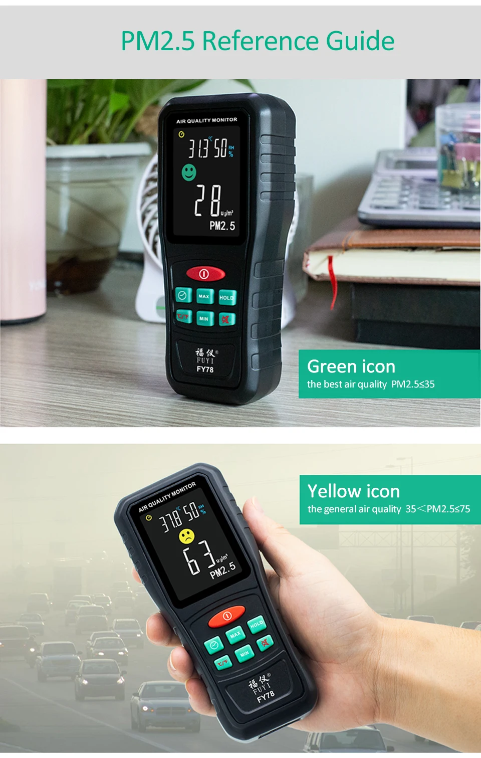 PM2.5 детектор контроля качества воздуха цифровой прибор для тестирования температуры и влажности PM2.5 газовый анализатор Датчик качества воздуха