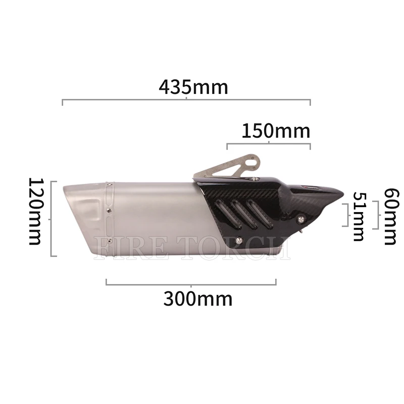 Универсальный глушитель выхлопной трубы мотоцикла 51 мм модифицированный из